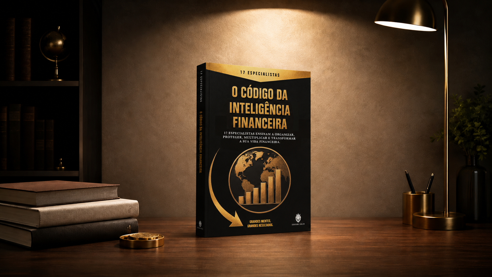 Mockup realista do livro O Codigo da Inteligencia Financeira