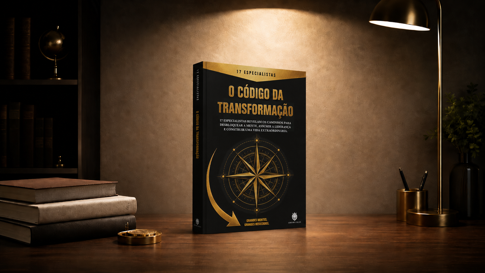 Mockup realista do livro O Codigo da Transformacao